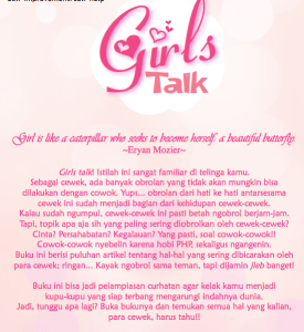 Cover belakang Girls Talk