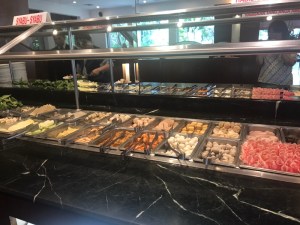 Display bahan makanan yang direbus